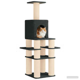Albero per gatti con pali per graffiare in sisal Grigio Scuro