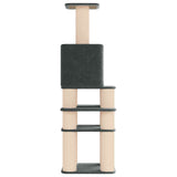 Albero per gatti con pali per graffiare in sisal Grigio Scuro