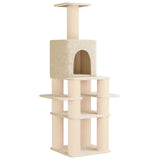 Albero per gatti con pali per graffiare in sisal Crema 180 cm