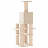 Albero per gatti con pali per graffiare in sisal Crema 180 cm