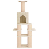 Albero per gatti con pali per graffiare in sisal Crema 180 cm