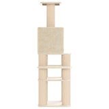 Albero per gatti con pali per graffiare in sisal Crema 180 cm