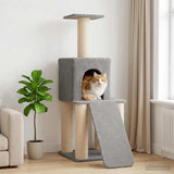 Albero per gatti con pali per graffiare in sisal Grigio Chiaro