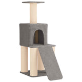Albero per gatti con pali per graffiare in sisal Grigio Chiaro