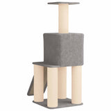 Albero per gatti con pali per graffiare in sisal Grigio Chiaro