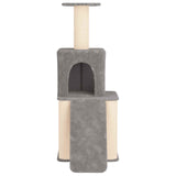 Albero per gatti con pali per graffiare in sisal Grigio Chiaro