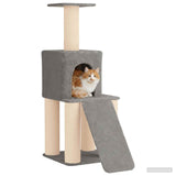Albero per gatti con pali per graffiare in sisal Grigio Chiaro