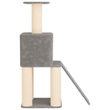 Albero per gatti con pali per graffiare in sisal Grigio Chiaro