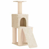 Albero per gatti con pali per graffiare in sisal Crema 146 cm