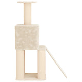 Albero per gatti con pali per graffiare in sisal Crema 146 cm