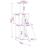 Albero per gatti con pali per graffiare in sisal Crema 146 cm