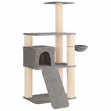 Albero per gatti con pali per graffiare in sisal Grigio Chiaro