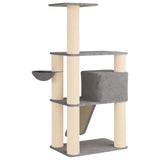 Albero per gatti con pali per graffiare in sisal Grigio Chiaro