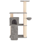 Albero per gatti con pali per graffiare in sisal Grigio Chiaro