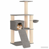 Albero per gatti con pali per graffiare in sisal Grigio Chiaro