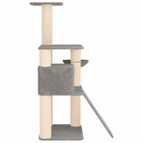 Albero per gatti con pali per graffiare in sisal Grigio Chiaro