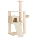 Albero per gatti con pali per graffiare in sisal Crema 173 cm