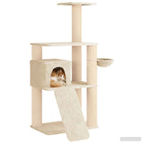 Albero per gatti con pali per graffiare in sisal Crema 173 cm