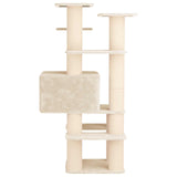 Albero per gatti con pali per graffiare in sisal Crema 161 cm