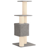 Albero per gatti con pali per graffiare in sisal Grigio Chiaro