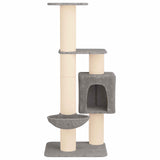 Albero per gatti con pali per graffiare in sisal Grigio Chiaro