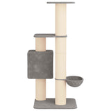 Albero per gatti con pali per graffiare in sisal Grigio Chiaro