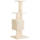 Albero per gatti con pali per graffiare in sisal Crema 137 cm