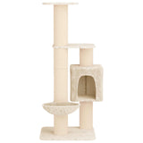 Albero per gatti con pali per graffiare in sisal Crema 137 cm