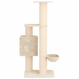 Albero per gatti con pali per graffiare in sisal Crema 137 cm