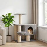 Albero per gatti con pali per graffiare in sisal Grigio Chiaro