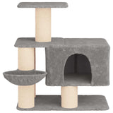 Albero per gatti con pali per graffiare in sisal Grigio Chiaro