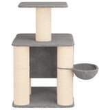 Albero per gatti con pali per graffiare in sisal Grigio Chiaro