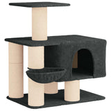 Albero per gatti con pali per graffiare in sisal Grigio Scuro