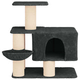 Albero per gatti con pali per graffiare in sisal Grigio Scuro