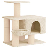 Albero per gatti con pali per graffiare in sisal Crema 96 cm