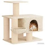 Albero per gatti con pali per graffiare in sisal Crema 96 cm