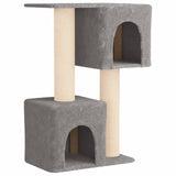Albero per gatti con pali per graffiare in sisal Grigio Chiaro