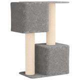 Albero per gatti con pali per graffiare in sisal Grigio Chiaro