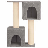 Albero per gatti con pali per graffiare in sisal Grigio Chiaro