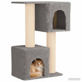 Albero per gatti con pali per graffiare in sisal Grigio Chiaro