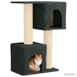 Albero per gatti con pali per graffiare in sisal Grigio Scuro