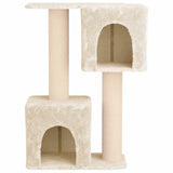 Albero per gatti con pali per graffiare in sisal Crema 114 cm