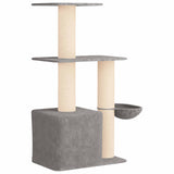 Albero per gatti con pali per graffiare in sisal Grigio Chiaro
