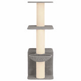 Albero per gatti con pali per graffiare in sisal Grigio Chiaro