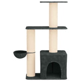 Albero per gatti con pali per graffiare in sisal Grigio Scuro