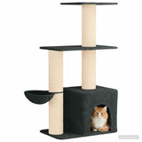 Albero per gatti con pali per graffiare in sisal Grigio Scuro