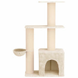 Albero per gatti con pali per graffiare in sisal Crema 133 cm
