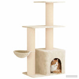 Albero per gatti con pali per graffiare in sisal Crema 133 cm