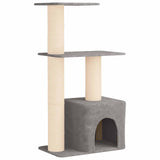 Albero per gatti con pali per graffiare in sisal Grigio Chiaro