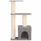 Albero per gatti con pali per graffiare in sisal Grigio Chiaro